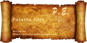 Paletta Edit névjegykártya